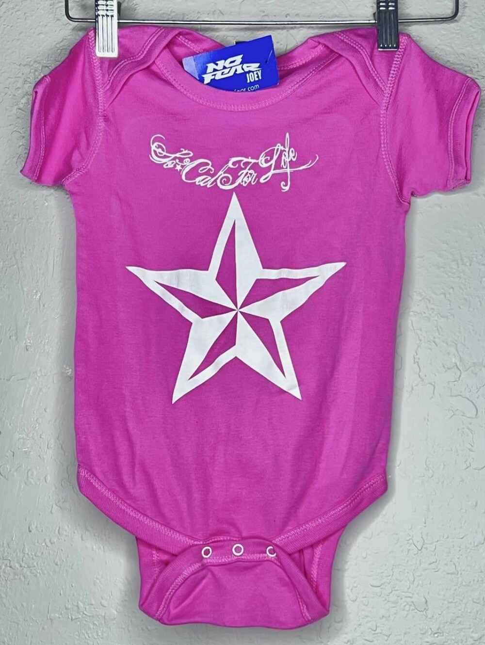 No Fear So Cal Pink Star Graphic Baby One-Piece Y2K
